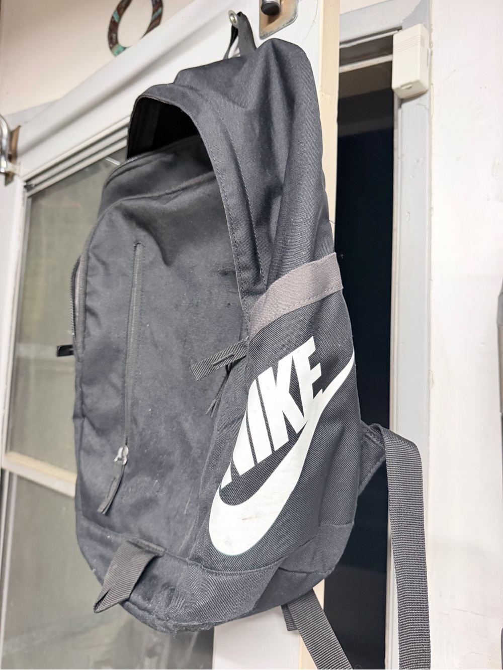 Nike Black Backpack with White Swoosh Logo